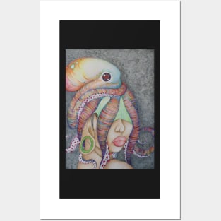 Octopus face Posters and Art